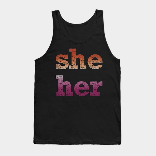 She Her Waves Tank Top by JustGottaDraw